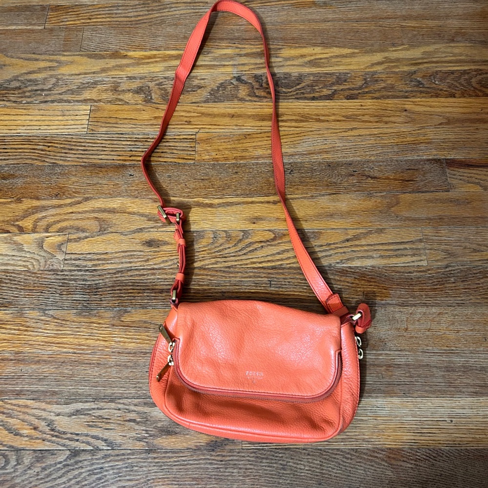 Fossil Vibrant Orange Crossbody Bag